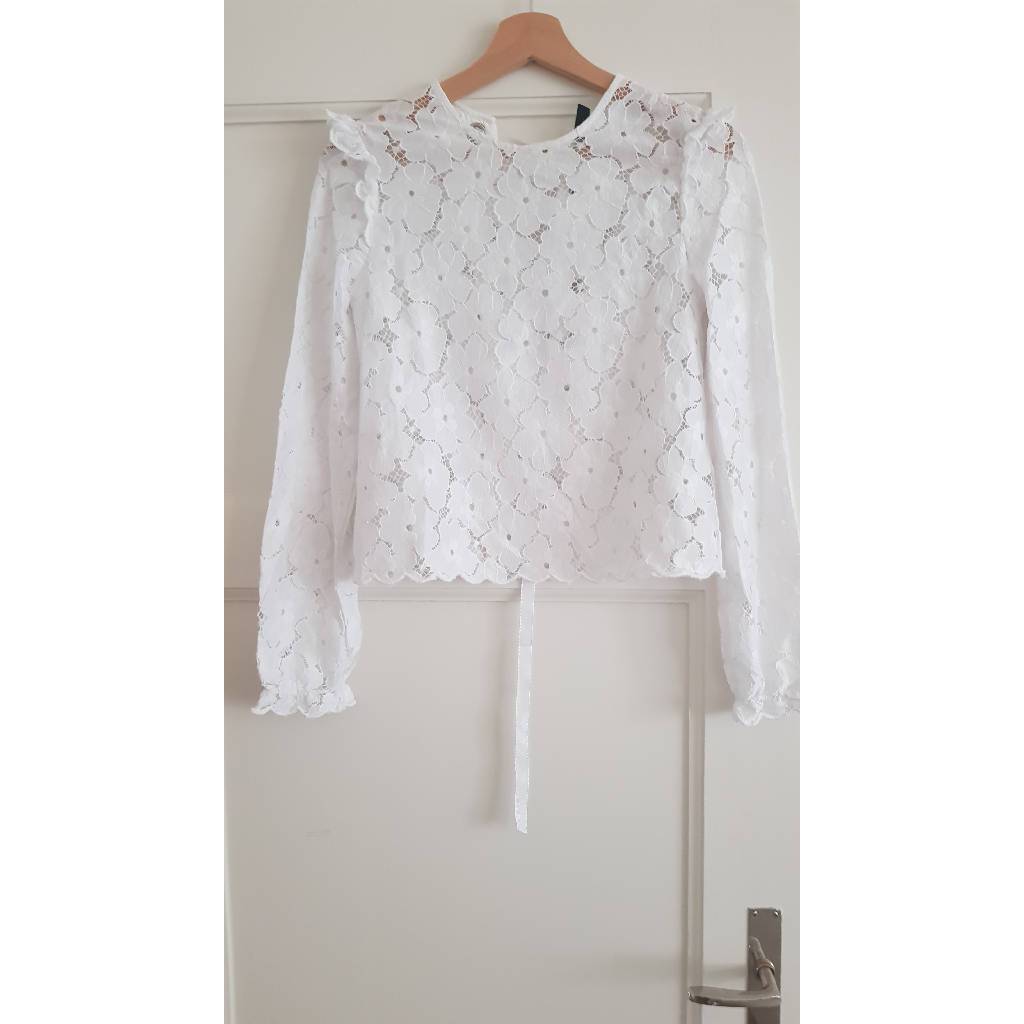 Openwork lace blouse