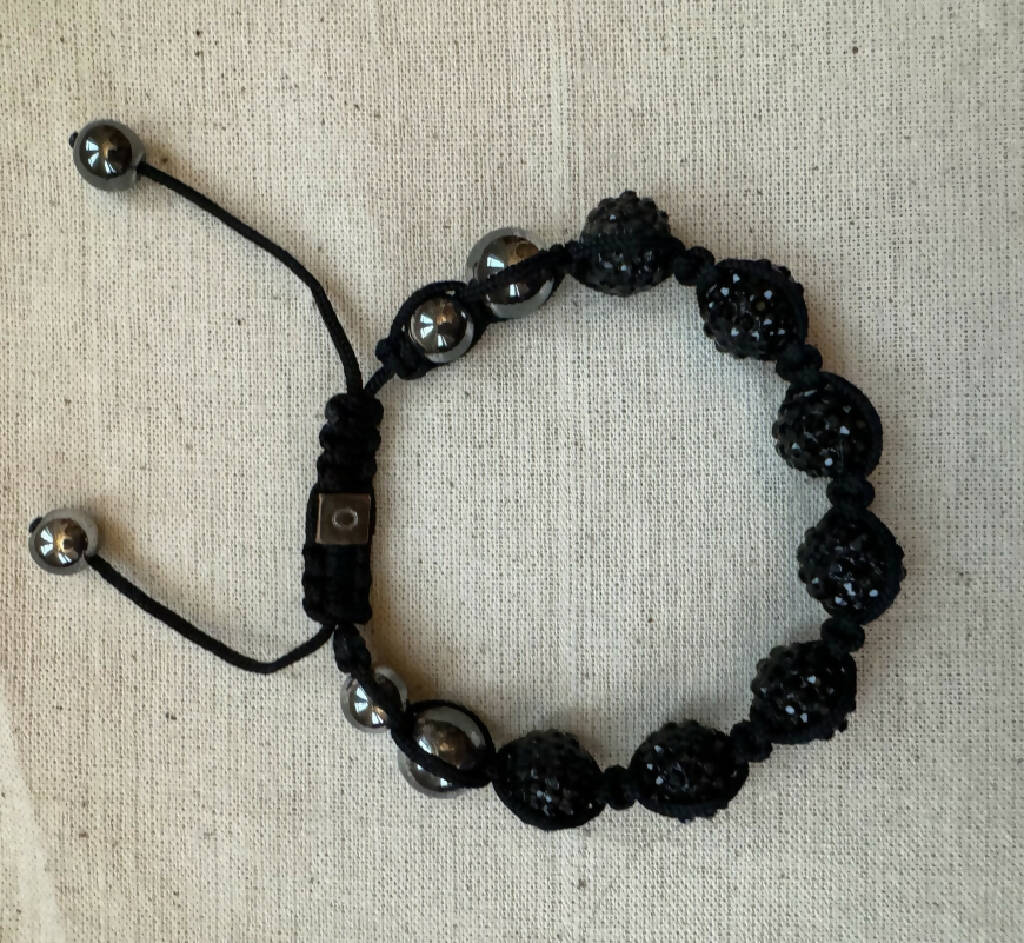 Bracelet perles Swarovski noires