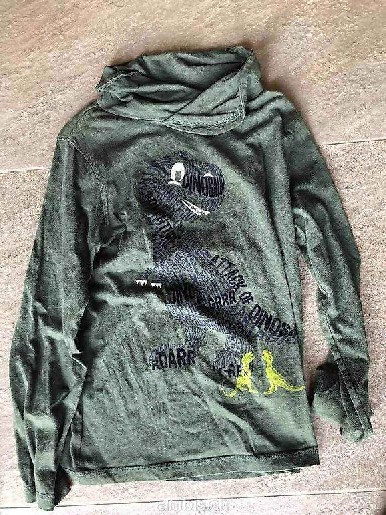 T-shirt dinosaure kaki 10 ans